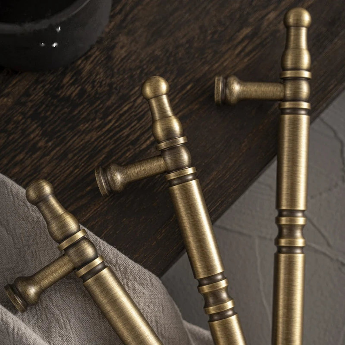 Puxador Alça para Armário Latão Maciço Bronze Envelhecido Vintage Assis - foto 5