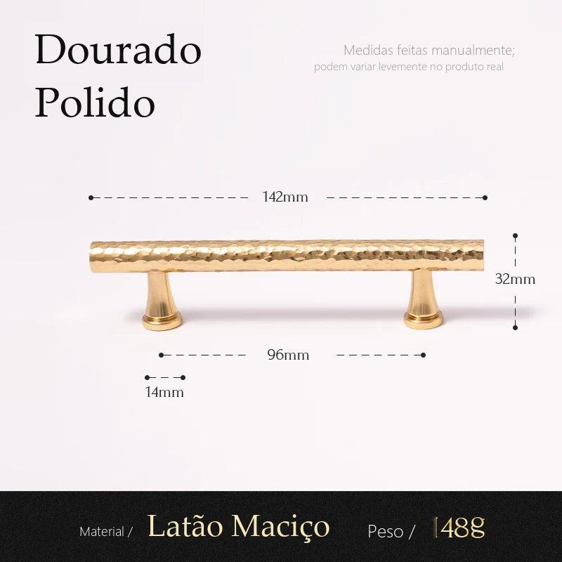 Puxador Brera Dourado Polido Alça 96 mm - medidas