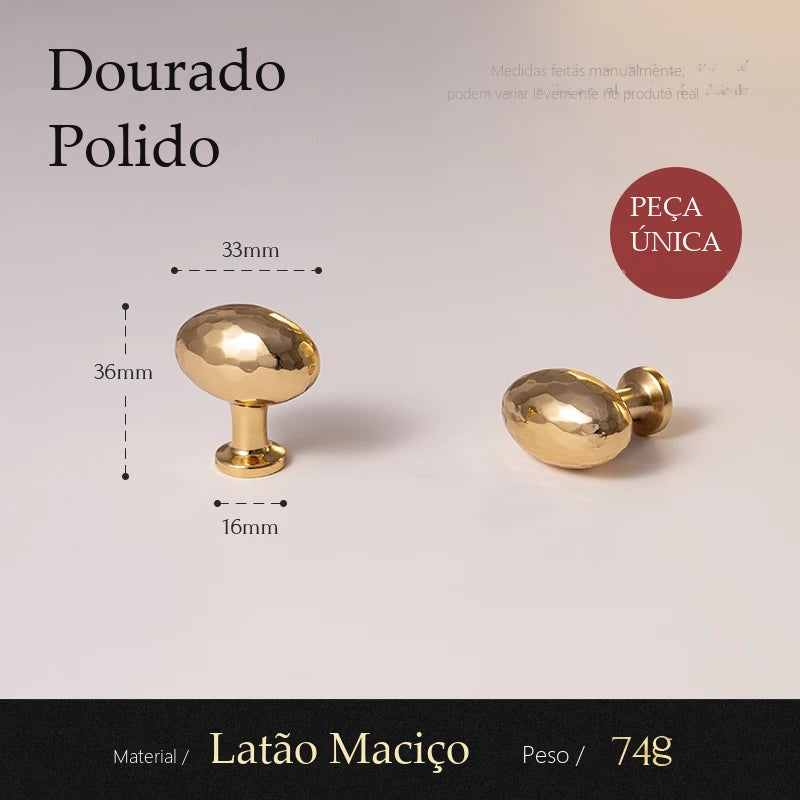 Puxador Brera Dourado Polido Ponto 33 mm - Estilo B - medidas