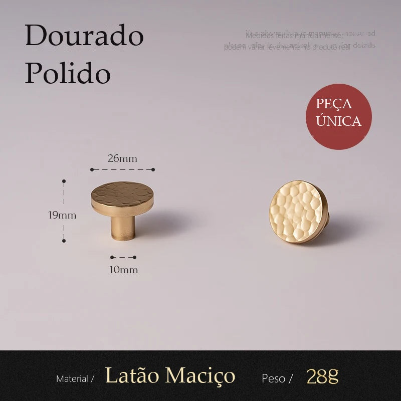 Puxador Brera Dourado Polido Ponto 26 mm - medidas