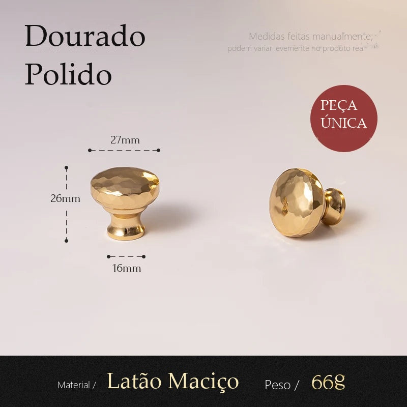 Puxador Brera Dourado Polido Ponto 28 mm - medidas