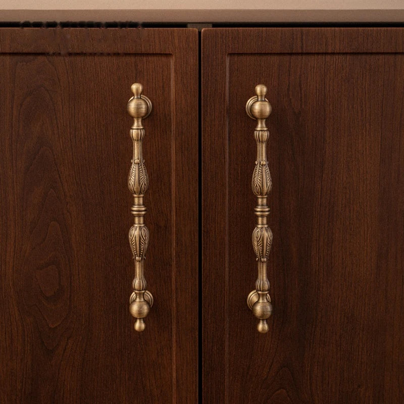 Puxador Alça e Ponto Latão Maciço Bronze Envelhecido Ornamentado Faenza - foto 4