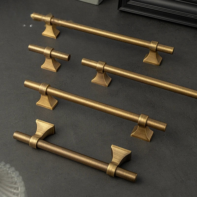 Puxador Alça Latão Maciço Bronze Envelhecido Minimalista Foligno