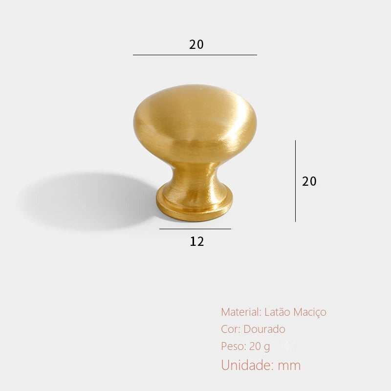 Puxador Imola Dourado Escovado Ponto 20 mm - medidas