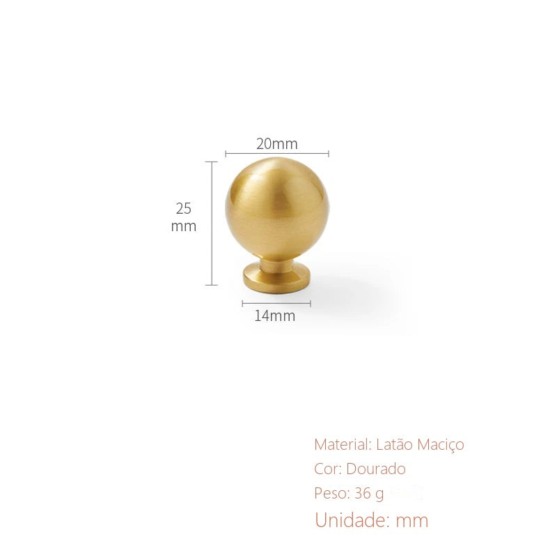 Puxador Lodi Dourado Escovado Ponto 20 mm - medidas