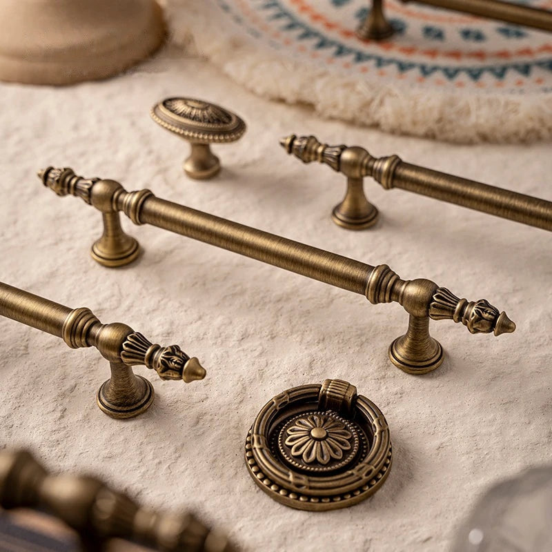 Puxador Alça Latão Maciço Bronze Envelhecido Vintage Padova