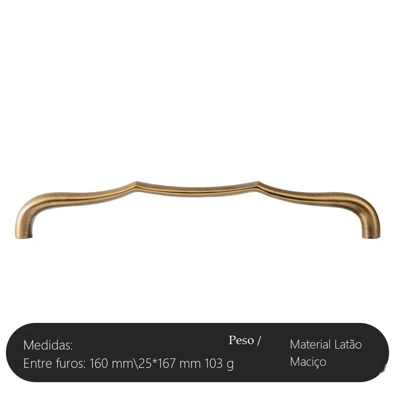 Puxador Pisa Bronze Envelhecido Alça 160 mm - medidas