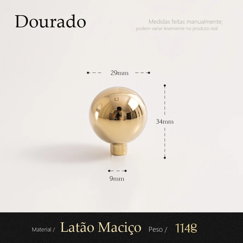 Puxador Ragusa Dourado Ponto 30 mm - Estilo A - medidas