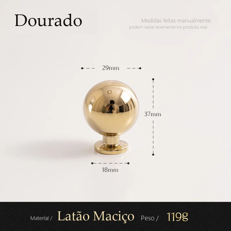 Puxador Ragusa Dourado Ponto 30 mm - Estilo B - medidas