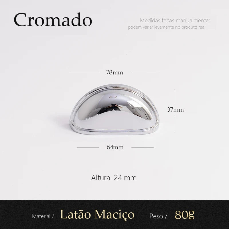Puxador Savona Cromado Alça 64 mm - medidas