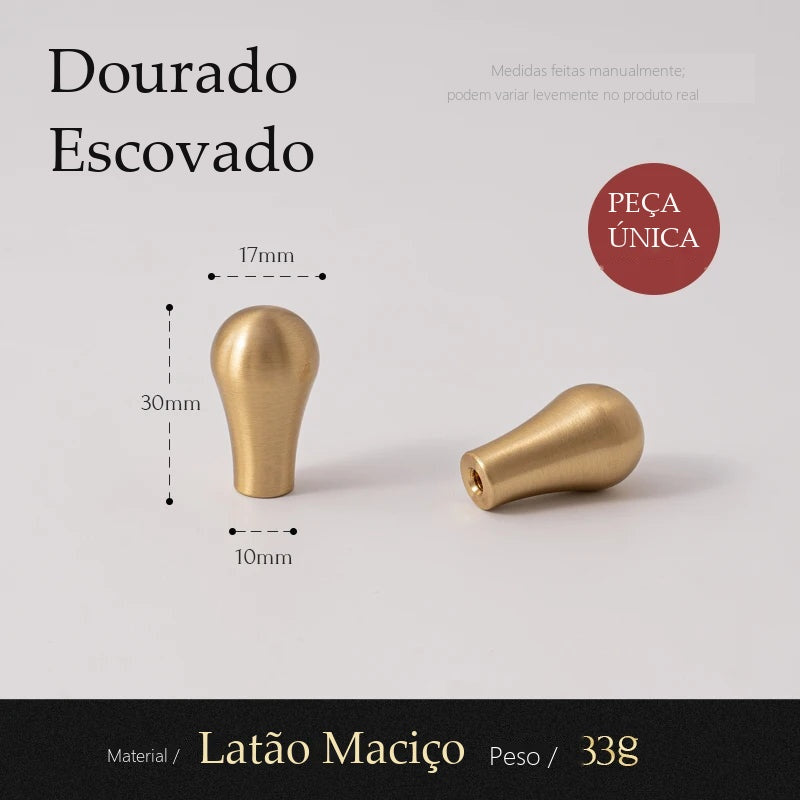 Puxador Teramo Dourado Escovado Ponto 18 mm - medidas