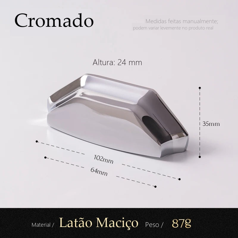 Puxador Vasto Cromado Concha 64 mm - medidas