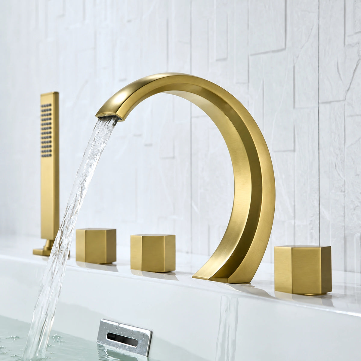 Misturador para banheira Iseo dourado escovado - Homedeccori
