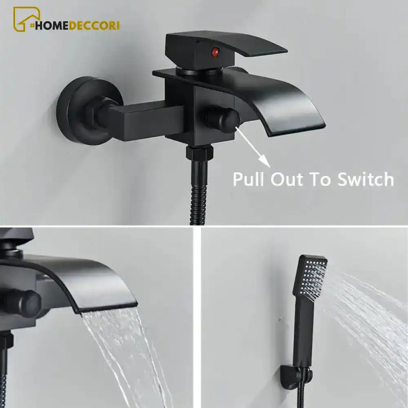 Misturador De Parede Para Banheira Monocomando Cascata Com Ducha Manual Prestige - Homedeccori