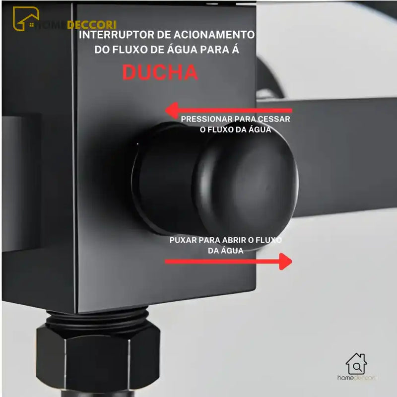 Misturador De Parede Para Banheira Monocomando Cascata Com Ducha Manual Prestige - Homedeccori