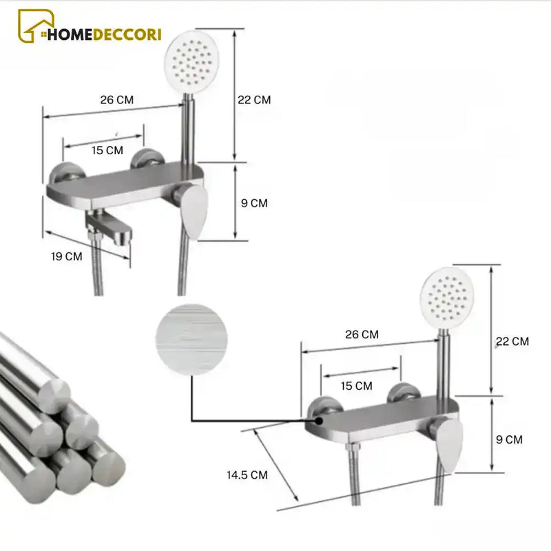 Misturador De Parede Para Banheira Monocomando Inox Azure Misturador De Parede