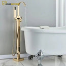 Torneira De Piso Para Banheira Misturador Hose Dourado - Homedeccori