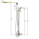 Torneira De Piso Para Banheira Misturador Pedestal Cromado Luxo Banheira De Imersão - Homedeccori