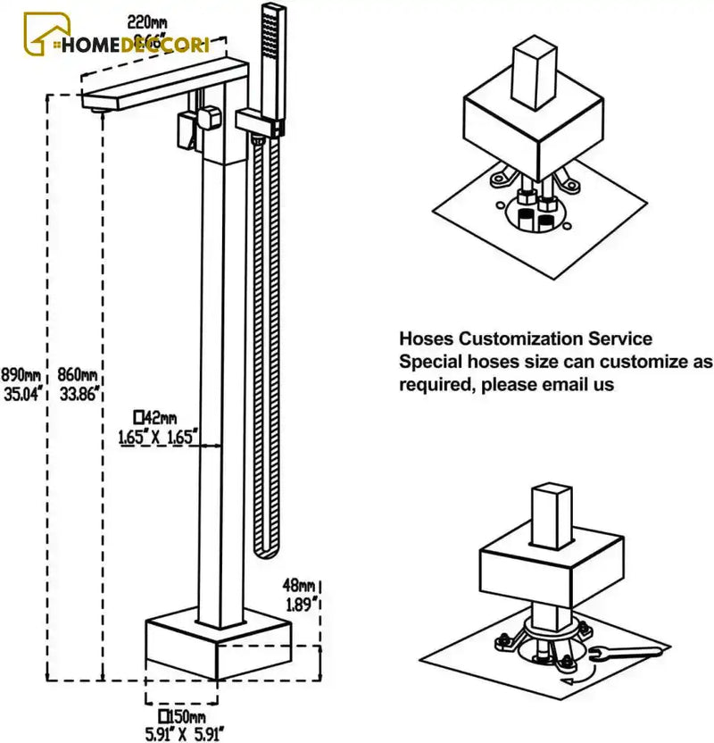 Misturador De Piso Para Banheira Monoconado Pedestal Cromado Concept De Piso Banheira