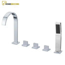 Torneira Imbutida Para Banheira Romana Duplo comando de cinco furos com Ducha manual - Homedeccori