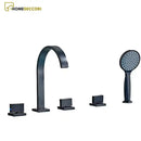 Torneira Imbutida Para Banheira Romana Duplo comando de cinco furos com Ducha manual - Homedeccori