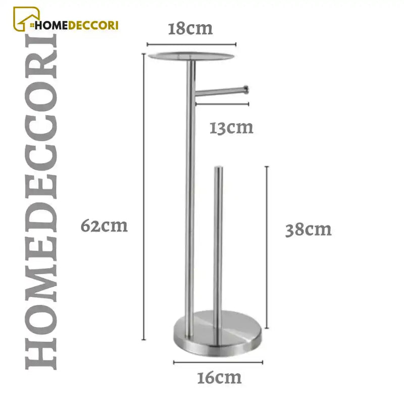 Porta Papel Higiênico de Chão Inox para Banheiro Valet - Homedeccori