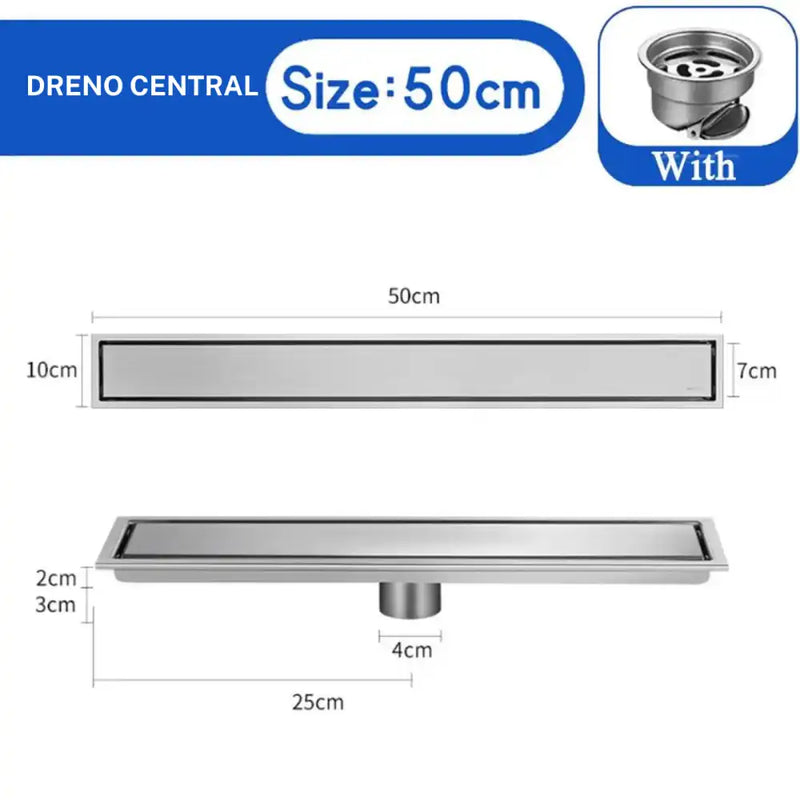 A Fazer Ralo De Piso Oculto Linear Inox Completo Mirage Niquel/50Cm / Entrega De 15 Á 18 Dias Ralo