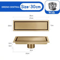 A Fazer Ralo De Piso Oculto Linear Inox Completo Mirage Ouro Escovado/30Cm / Entrega De 15 Á 18