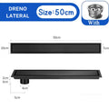 A Fazer Ralo De Piso Oculto Linear Inox Completo Mirage Preto Fosco/50Cm Dreno Lateral / Entrega De