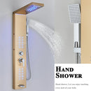 LED Rain Waterfall Shower Panel Tower System Stainless steel Body Massage Column|365778383351