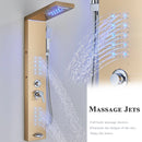 LED Rain Waterfall Shower Panel Tower System Stainless steel Body Massage Column|365778383351