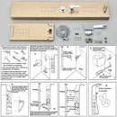 LED Rain Waterfall Shower Panel Tower System Stainless steel Body Massage Column|365778383351