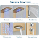 LED Rain Waterfall Shower Panel Tower System Stainless steel Body Massage Column|365778383351