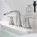 Brushed Nickel 8" Widespread Waterfall Bathroom Sink Faucet Mixer Tap with Drain|204808570595