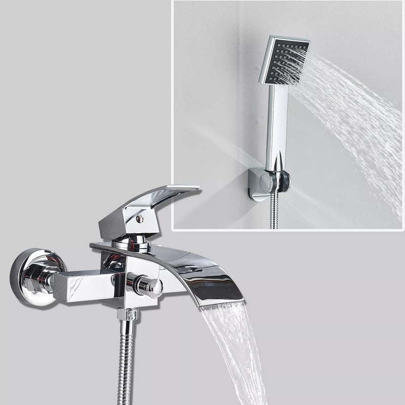 Misturador De Parede Para Banheira Monocomando Cascata Com Ducha Manual Prestigie