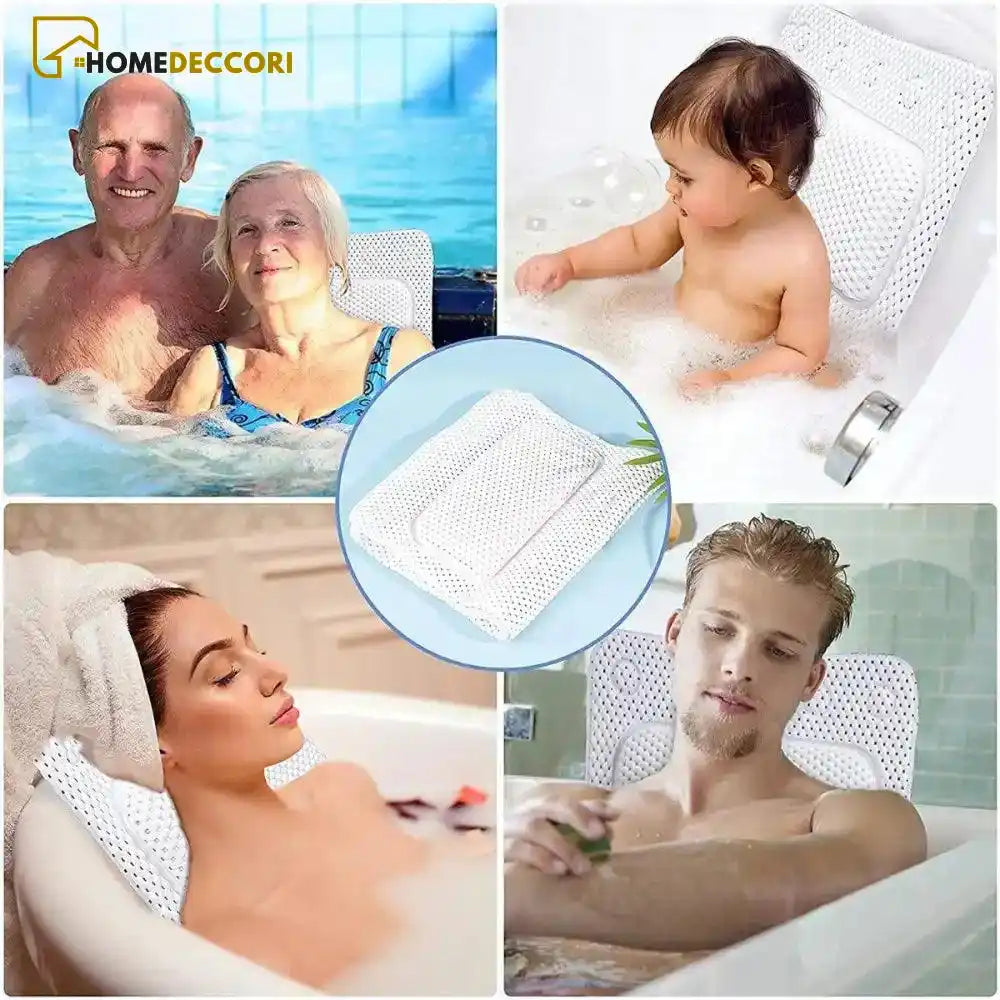 Tapete Para Banheira Com Travesseiro Spa 3D Antiderrapante - Homedeccori