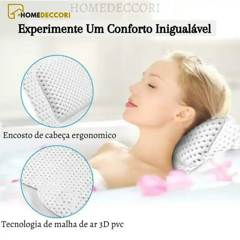 Tapete Para Banheira Com Travesseiro Spa 3D Antiderrapante - Homedeccori