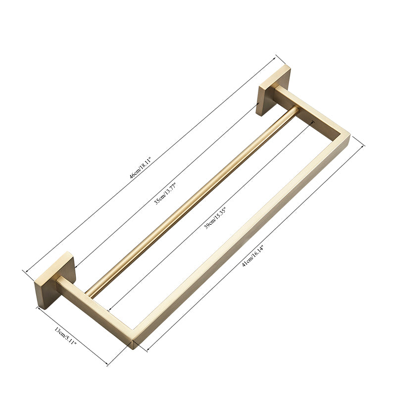 Toalheiro de barra duplo dourado de luxo Homedeccori para banheiro