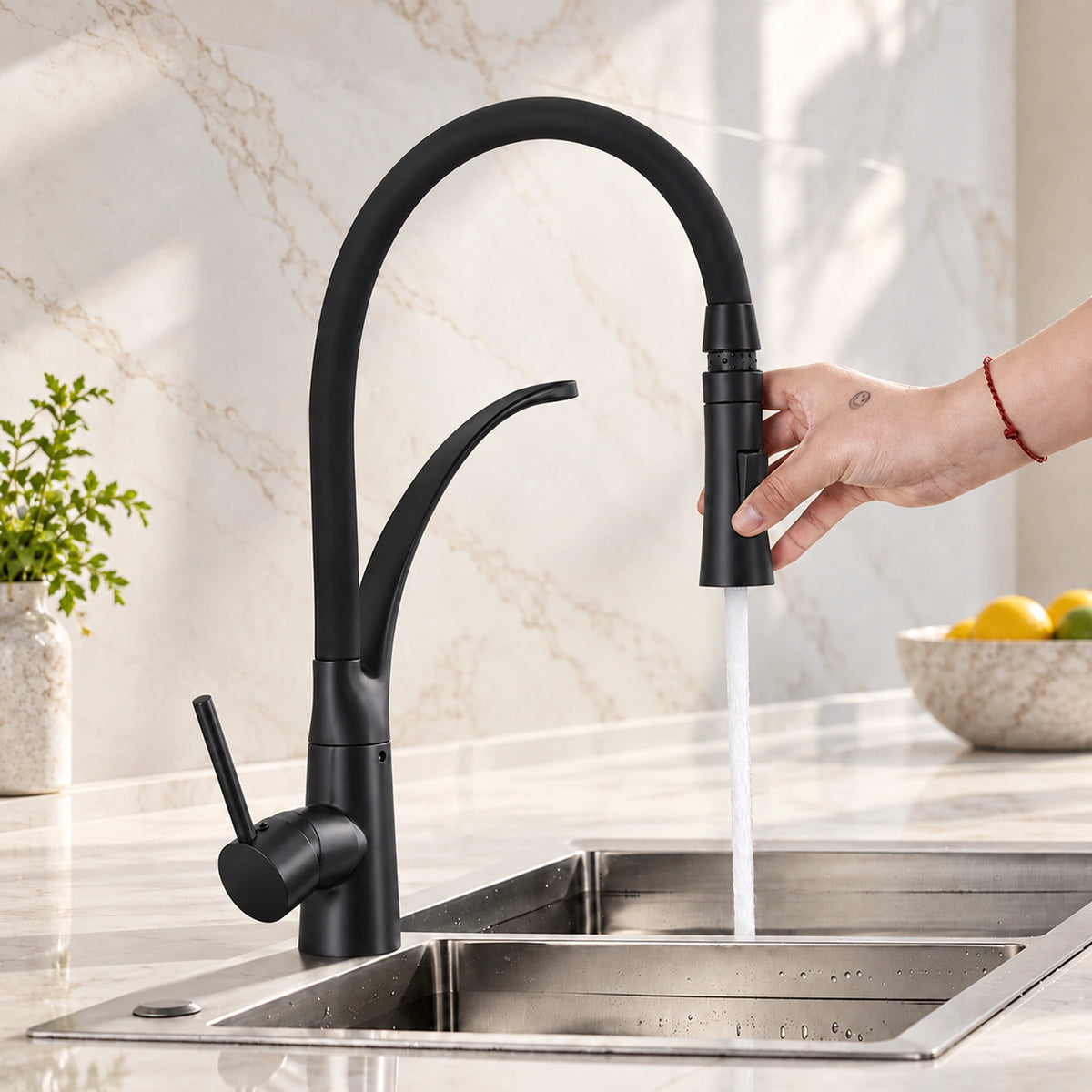 Torneira gourmet Baikal preto fosco - Homedeccori