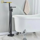 Torneira De Piso Para Banheira Misturador Cascata Monocomando De Piso Preto Fosco - Homedeccori