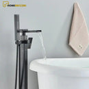 Torneira De Piso Para Banheira Misturador Cascata Monocomando De Piso Preto Fosco - Homedeccori