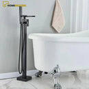 Torneira De Piso Para Banheira Misturador Cascata Monocomando De Piso Preto Fosco - Homedeccori