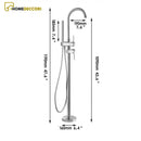 Torneira De Piso Para Banheira Misturador Contemporâneo Harlem Níquel Escovado - Homedeccori