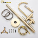 Torneira De Piso Para Banheira Misturador Dourado Contemporâneo Monocomando Harlem - Homedeccori