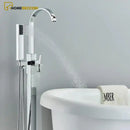 Torneira De Piso Para Banheira Misturador Hose Cromado Luxo Imersão Grupo 01 De Piso Banheira