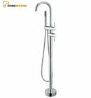 Torneira De Piso Para Banheira Misturador Monocomando Contemporâneo Harlem Cromado - Homedeccori