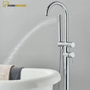 Torneira De Piso Para Banheira Misturador Monocomando Contemporâneo Harlem Cromado - Homedeccori