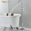 Torneira De Piso Para Banheira Misturador Monocomando Contemporâneo Harlem Cromado - Homedeccori