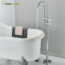 Torneira De Piso Para Banheira Misturador Monocomando Contemporâneo Harlem Cromado - Homedeccori