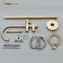 Torneira De Piso Para Banheira Misturador Ouro Escovado Contemporâneo Monocomando Harlem - Homedeccori